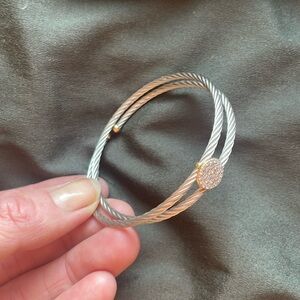 Diamond chip and amethyst adjustable wrap bracelet